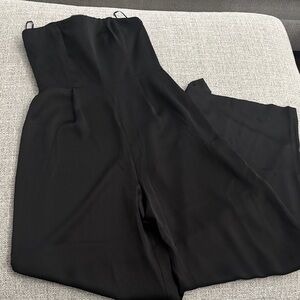 H&M Black Strapless Wide-Leg Jumpsuit
